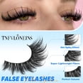 thumbnail image 2 of Mink Lashes Fluffy False Eyelashes Natural Look 14-17mm Cat Eye Lashes Pack, 5D Wispy Curly Fake Lashes  - 21 Pairs 3 Styles, 2 of 16