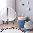 thumbnail image 3 of Cesta de tela de almacenamiento de algodón de estilo nórdico, cesta de decoración para habitación de bebé y niño. Azul L, 3 of 6