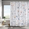 thumbnail image 5 of Floral Shower Curtain for Bathroom,Blue and Pink Flowers Shower Curtains Set with 12 Hooks,Modern Minimalism Waterproof Fabric Bath Curtain,72x72in, 5 of 6