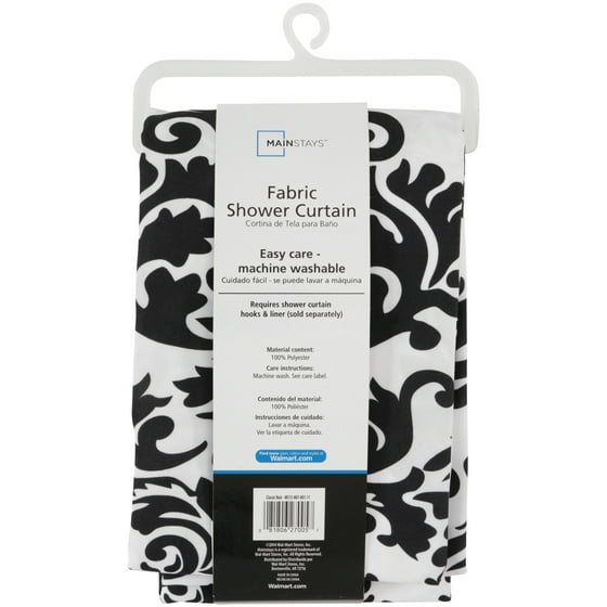 Mainstays Classic Noir Fabric Shower Curtain 1 Each Com