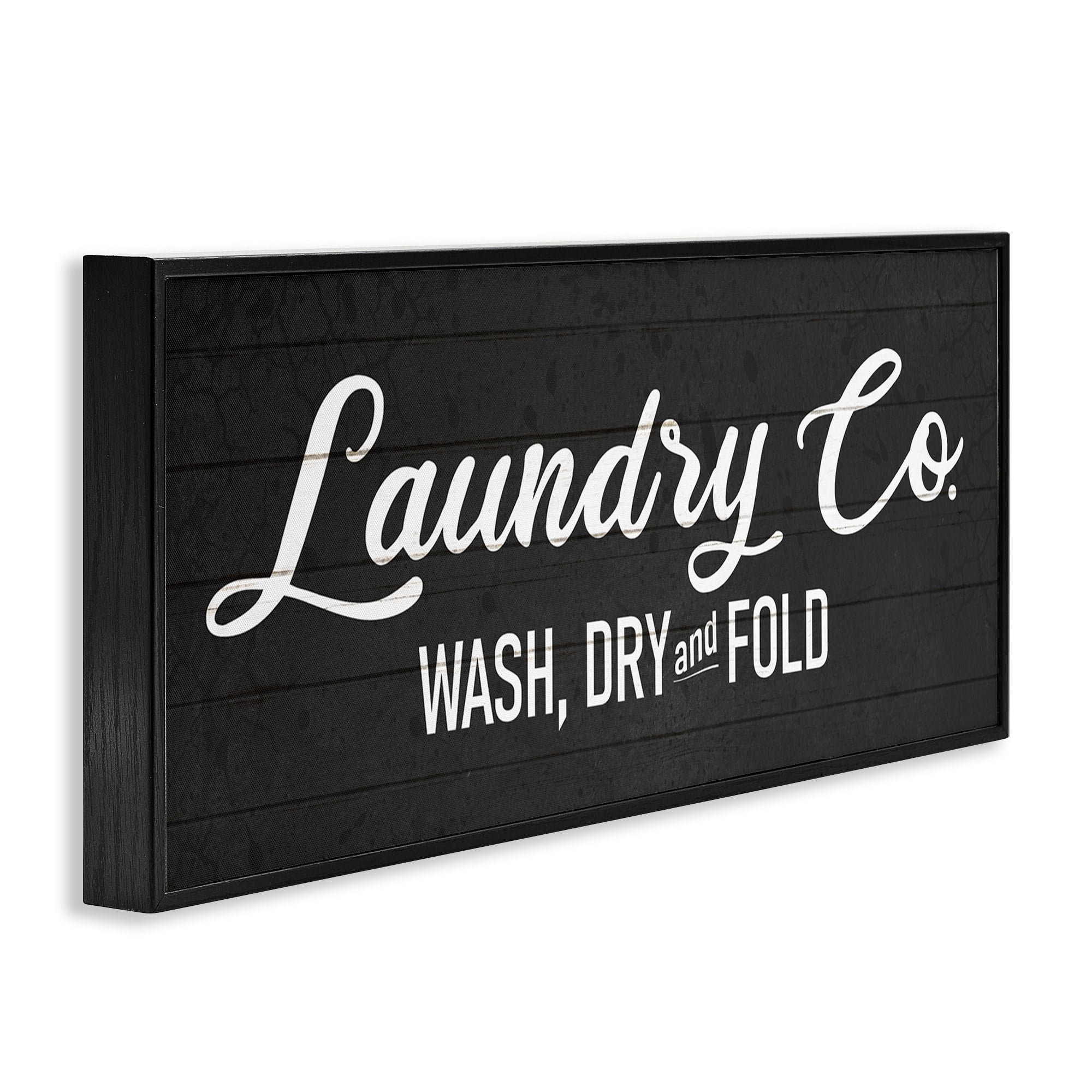 Stupell Industries Rustic Wash Dry Fold Laundry Room Text Sign Framed Wall Art, 24 x 10, Design by Kim Allen