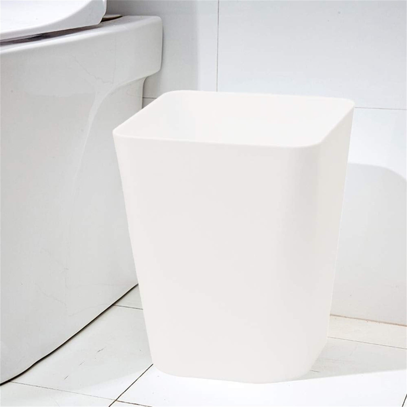 2 Pack Kitchen Trash Can,White Black,9.02x7.05x11.54",Rectangular Commercial Wastebasket,Wastebasket Trash Can Garbage For Bathroom Countertop Large Plain Trash Can(Black*1+White*1,9.02x7.05x11.54")