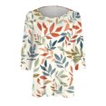 thumbnail image 5 of Godom Womens Tops Casual 3/4 Sleeve Shirts Crew Neck Loose Casual Blouses Floral Print Tshirts, 5 of 5