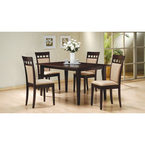 Coaster Gabriel 5-Piece Upholstered-Back Rectangular Dining Set, Cappuccino
