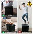 thumbnail image 5 of LotFancy 13 in Faux Leather Storage Ottoman Cube,Square Foot Stool Ottoman with Storage,Black, 5 of 8