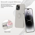thumbnail image 2 of Compatible con funda para iPhone 14 Pro Max con soporte de anillo - Silicona líquida - Forro de microfibra - Fundas protectoras antiarañazos de cuerpo completo a prueba de golpes F, 2 of 5