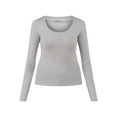 thumbnail image 4 of No Boundaries Scoop Neck Everyday Tee with Long Sleeves, 1 and 3 Pack, Women's, 4 of 8