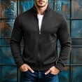 thumbnail image 2 of Sahpxhe Men's Full Zip Sweatshirt Stand Collar Long Sleeve Jacket with Pockets Casual Outer Tops for Travel Vacation Black XXXL, 2 of 9