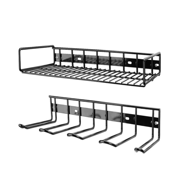 Amdohai 2-layer 4-slot Tool Shelf Tool Organizer Tool Rack Power Tool Storage Organizer Rack Wall Mount