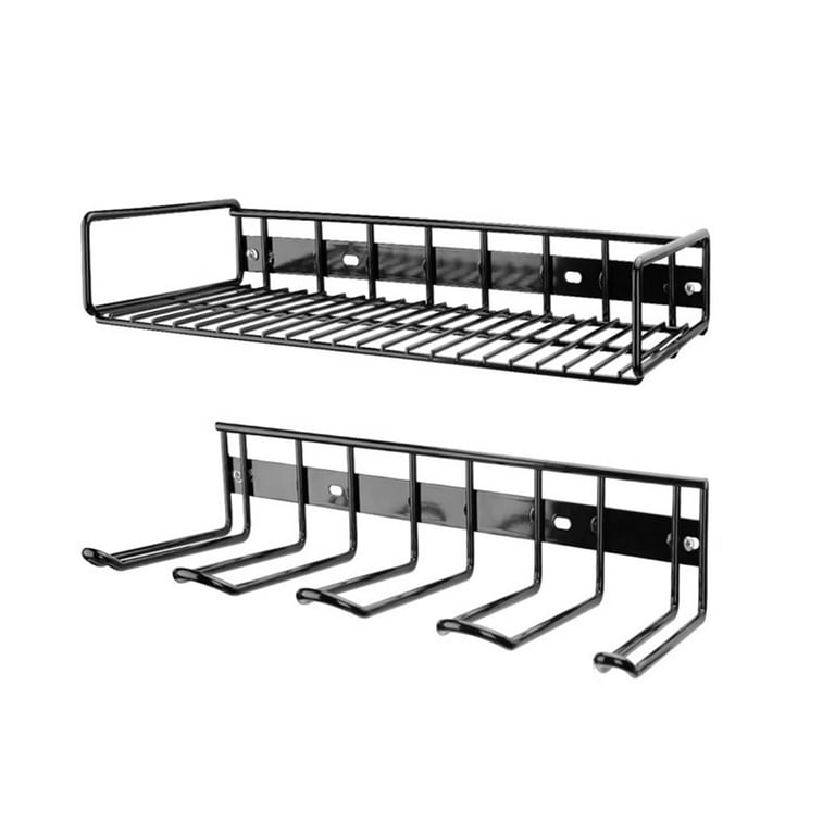 1-Layer 4-Slot Tool Shelf Tool Organizer Power Tool Storage Organizer Rack Wall Mount Tool Holder for Cordless Drill and Power Tools Storage Hanger