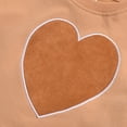 thumbnail image 4 of Seyurigaoka Girl's Two Piece Set Love Heart Pattern Pullover Suede Elastic Force Short Skirt Brown, 4 of 7