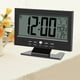 thumbnail image 3 of Reloj despertador de mesa con sensor de sonido digital LCD, calendario y pantalla de temperatura, color negro, 3 of 8