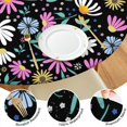thumbnail image 4 of Round Tablecloth with Elastic Edge, Bright Daisy Floral Print for Home or Patio, Easy Care Fabric, Fits 44-52 Inch, 4 of 7