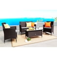 Baner Garden Outdoor Furniture Complete Patio 4 pieces Cushion PE