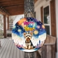 thumbnail image 3 of Happy New Year with Yorkshire Terrier Fireworks Holiday Xmas Winter 2025 Round Wood Sign Yorkie Dog Lover Gifts Hanging Wall Home Decor - 00025, 3 of 5