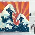 thumbnail image 1 of Ambesonne Japanese Wave Shower Curtain, Sunset Surf Water, 69"Wx75"L, Multicolor, 1 of 3