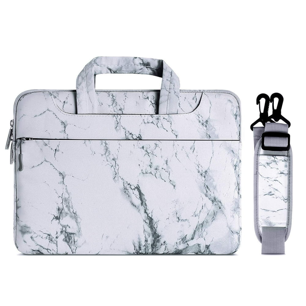 Canvas Marble Pattern Style Laptop Shoulder Bag Case Cover Briefcase ...