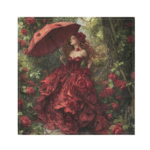 WOBOGO The Rose Wedding Cloth Napkins 1 Piece Soft Elegant Touch Durable Absorbent Quick Drying for Elegant Dining