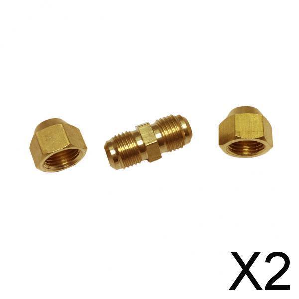 2X Conector Adaptador Macho de Latón Accesorios de Rosca Accesorio de Tubo, Unión φ6×φ6mm 2 piezas