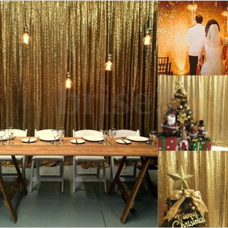 Sequin Decor - 2 Panels Shimmer Sequin Curtain Potography Backdrop Home Party Decor 6ft