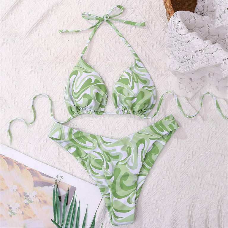 Padaii Bikini Sets for Women, Modest Crisscross Push Up Padded Swimsuit  Hawaii Triangle Thong Brazilian Floral Bathing Suit, 01♛army Green, Small :  : Clothing, Shoes & Accessories