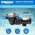 thumbnail image 3 of HYDROTOOLS By SWIMLINE 722061 Hydro-Flo 1.5 HP (1.2 THP) 4980 GPH ABOVE GROUND Powerful Pool Pump 1 Speed Extra Large Strainer Basket Vertical Discharge 115V Energy Saving Silent Noise DOE Certified, 3 of 11