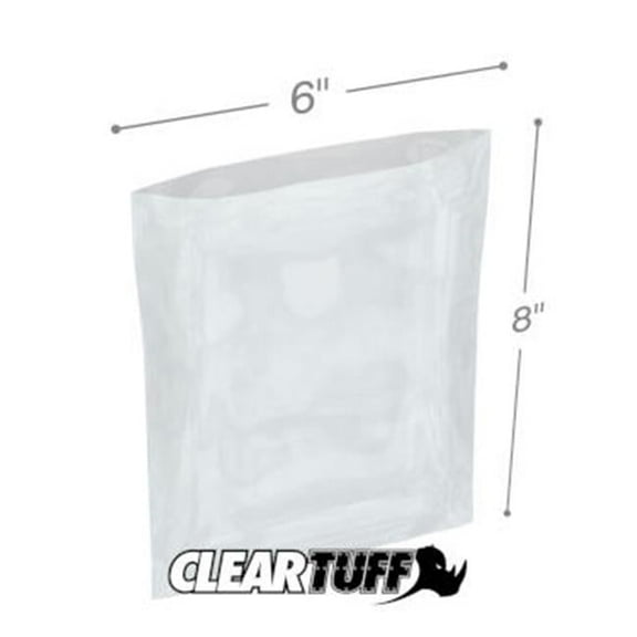 International Plastics PB10608 6 x 8 in. Clear Poly Bags, 0.00125 Gauge - Case of 1000