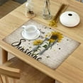 thumbnail image 2 of Sunflower Washable Placemats for Dining Table Set of 4, Sunflower Cute Bee Gnomes Yellow Flower Border Non-Slip Heat Resistant Kitchen Table Mats Farmhouse Placemats, 12x18 Inch, 2 of 6