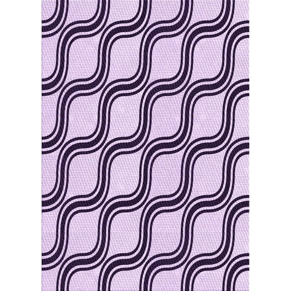 Ahgly Company Indoor Rectangle Patterned Rebecca Purple Area Rugs, 2' x 5'