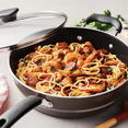 thumbnail image 6 of Tramontina Sicilia 4.5 Quart Aluminum Nonstick Covered Sauté Pan with Glass Lid, Hazelnut, 6 of 6