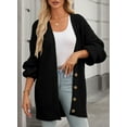 thumbnail image 3 of Aleumdr Women's Lightweight Cardigans Long Sleeve Button Down Sweater Casual Cable Knit Cardigan Black US 8-10, 3 of 6
