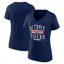 Women's Navy Detroit Tigers Americana Team V-Neck T-Shirt