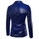 thumbnail image 2 of Chaqueta de traje de lentejuelas brillantes para hombre Blazer Esmoquin de un botón para banquete de fiesta Prom / S / Blue Afortunado Sencillez, 2 of 2