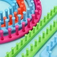 thumbnail image 4 of 1 or 2 Set Multifunctional Knitting Loomed Set Round Rectangular Knitting Frame For Hat Scarves DIY Projects, 4 of 16