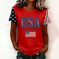 thumbnail image 2 of MEICHEN Women's Printed Tops Short Sleeves Blouse Tops Women's Blouse Short Sleeve T Shirt Round Neck T Shirt, 2 of 4
