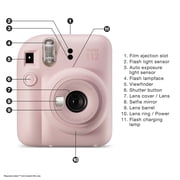 FUJIFILM INSTAX MINI 12 Instant Film Camera Bundle – Blossom Pink with 40 Sheets Instax Mini Film, Camera Case & Microfiber Cleaning Cloth
