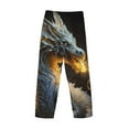 thumbnail image 3 of Lsque Golden White Fire Dragon Print Men's Pajama Pants, Lounge Pant - Comfortable Home Wear,Elastic Waistband, Stylish Design-XX-Large, 3 of 9