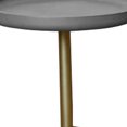 thumbnail image 4 of Round Wooden Side Table with Tripod Base, Large, Gold and Gray- Saltoro Sherpi, 4 of 5