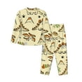 thumbnail image 2 of Junzan Cartoon Dinosaurs Print Womens Pajama Sets,Long Sleeve Button Down For Women Pjs 2 Piece, 2 of 9