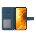 thumbnail image 3 of For Samsung Galaxy S24 Ultra 5G 6.8" Sunflower  Embossed Strong Magnetic Attachment/Closure, Card Slots/Pocket, PU Leather Flip Wallet Case With Hanging Rope,Blue,For Galaxy S24 Ultra 5G, 3 of 8