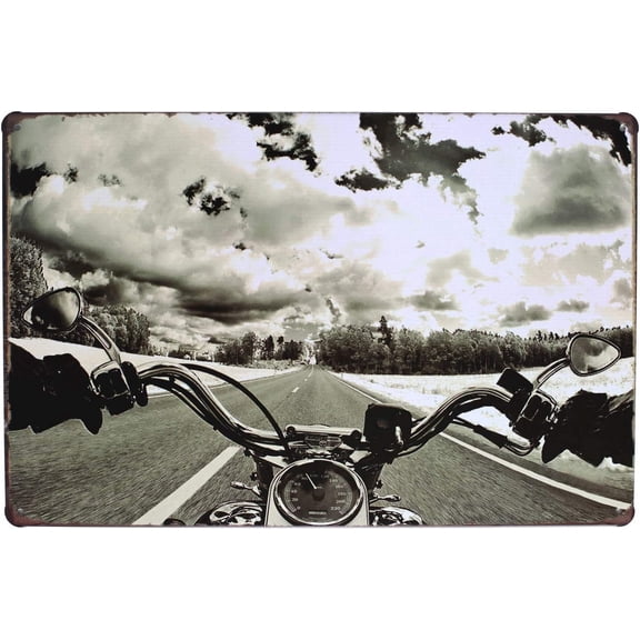 UOOPAI Ride Free Route 66 Motorcycle Retro Metal Tin Sign Rustic Wall Garage Decor Art Poster
