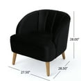 thumbnail image 4 of 1PC club chair With a curved backrest and iconic splayed legs, velvet features, RUBBERWOOD, 27.50" W x 28.50" D x 28.00" H, for living room, 4 of 12