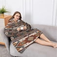 thumbnail image 5 of Oversized Wearable Blanket Hoodie,Multicolor Geometric Boho Pattern Sherpa Blanket Hoodie with Super Pockets,Super Warm Fuzzy Pullover for Women & Men, 5 of 6