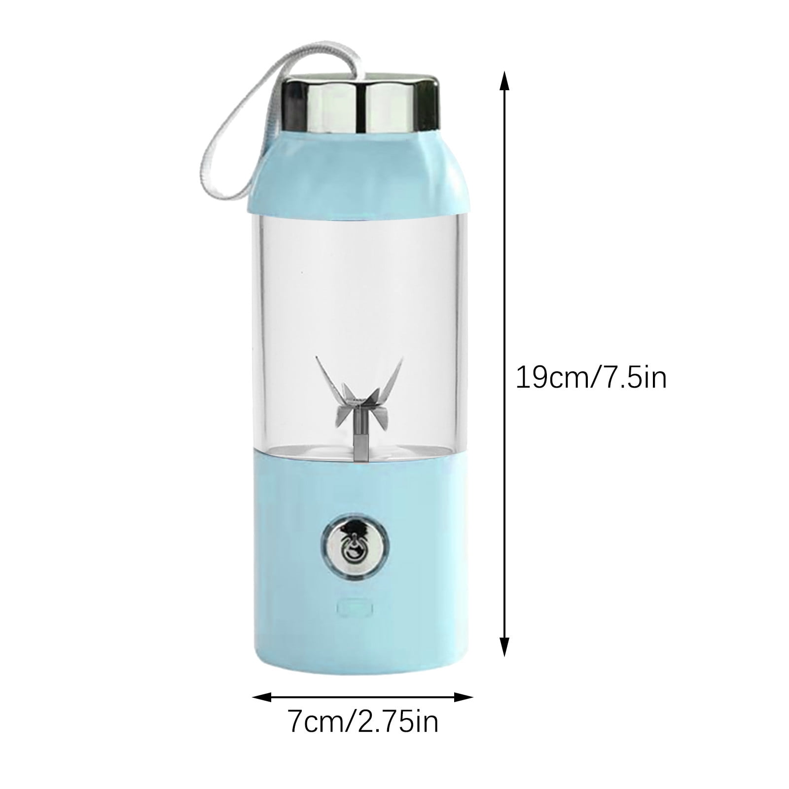 Dengmore Portable Mini Juicer, Personal Wireless Juice Cup Juicer With 3D 3 Blades, USB Rechargeable Juice Mixer 500ML, 2600mAh Rechargeable Battery