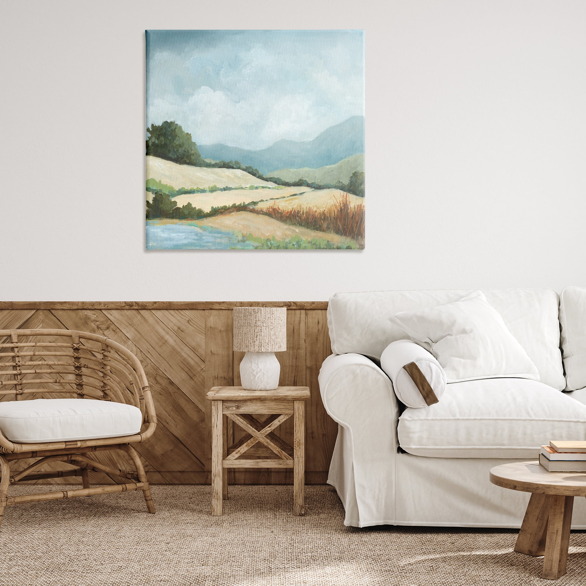 Stupell Industries Scenic Rural Hills Landscape & Nature Painting Wrapped Canvas Art Print Wall Art, 36 x 36