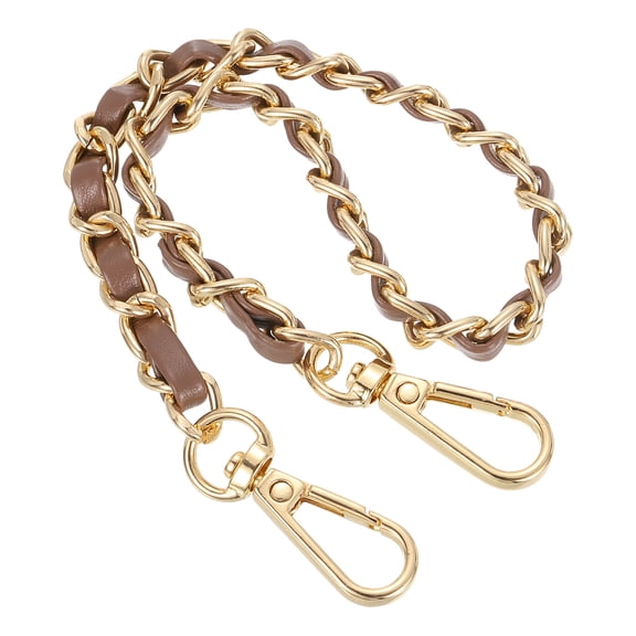 Uxcell 12" Purse Chain Strap, DIY Bag Chain Replacement Crossbody Bag Adjustable, Brown&Gold