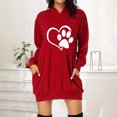 thumbnail image 2 of Vestido de sudadera con capucha de manga larga con estampado de corazón de amor del día de San Valentín para mujer Pompotops  hdfakjf2096, 2 of 6