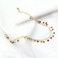 thumbnail image 4 of HOOUN Boho Ankle Bracelet Colourful Ball Bead Anklet Adjustable Turquoise Chain Foot-Silver, 4 of 6
