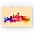 thumbnail image 2 of Jersey City, New Jersey, Skyline Abstract (36x54 Giclee Gallery Art Print, Vivid Textured Wall Decor), 2 of 3