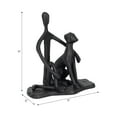 thumbnail image 5 of Figurine Metal Wood Aluminum Minimalist Person with Dog Home Office Bedroom Living Room Decor - 9" Black, 5 of 13
